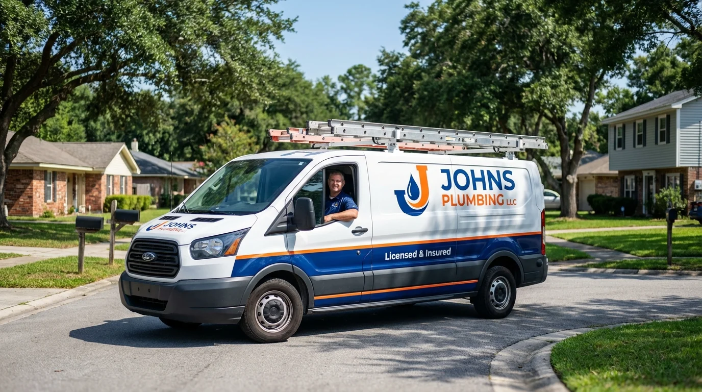 Johns Plumbing LLC service van in Woodstock, AL