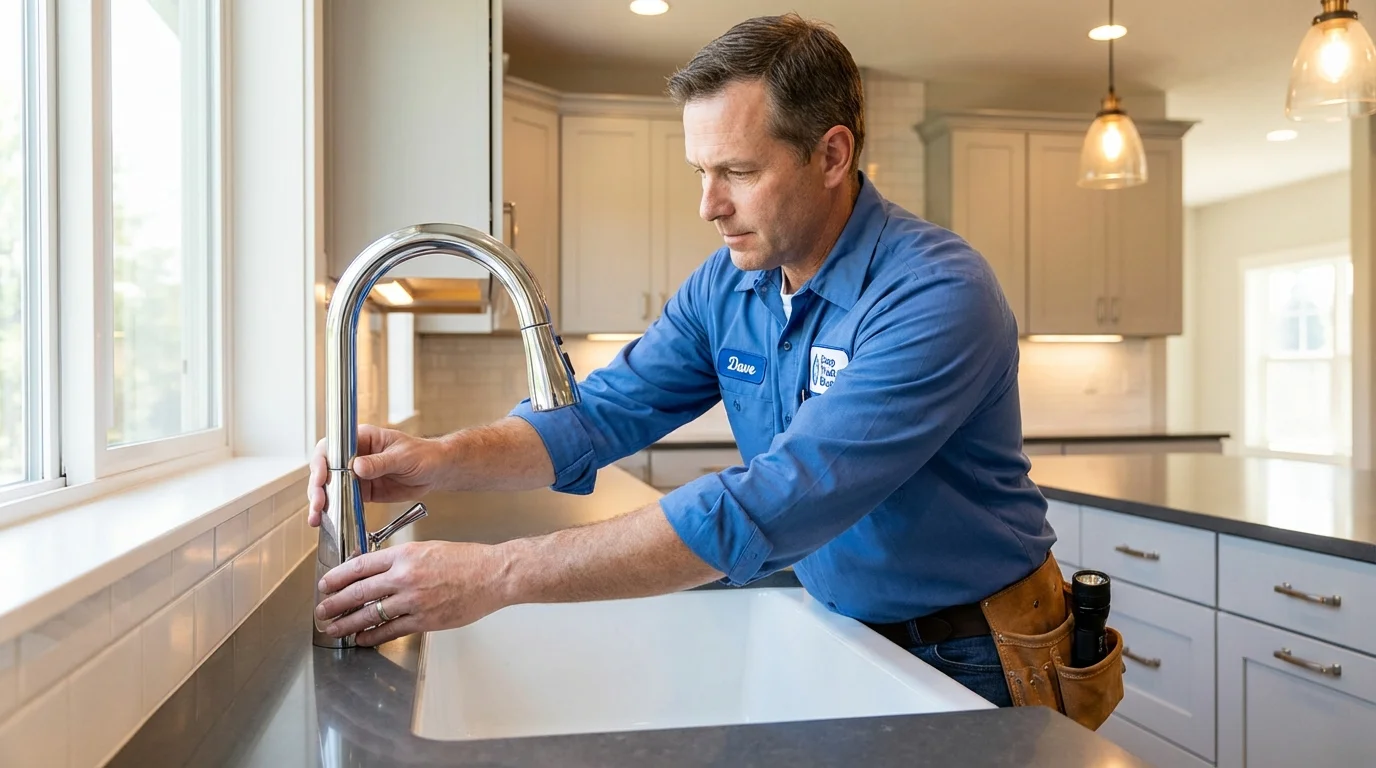Kitchen faucet installation by Johns Plumbing LLC in Woodstock